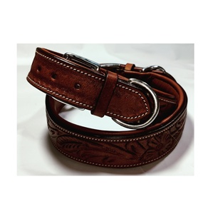 Collier de chien en cuir marron fait à la main avec un design animal élégant et une décoration de plumes - Product Image 6