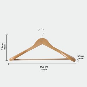 Perchas de Madera Maciza de Primera Calidad para Trajes, Camisas y Abrigos |   Perchas de Madera Duraderas Antideslizantes, Venta al por Mayor OEM - Product Image 6