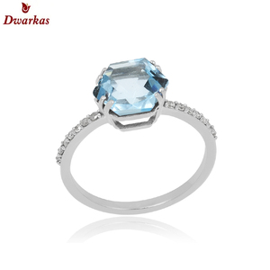 แหวนพลอยหลากสีสำหรับงานแต่งงานและปาร์ตี้สเตอริงสีฟ้าและเพทาย925ของผู้หญิงหรูหราขายดีที่สุด - Product Image 1