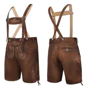 Lederhosen ผ้าฝ้าย100% ของผู้ชายระบายอากาศได้ดีแห้งเร็วเป็นมิตรกับสิ่งแวดล้อมลายทึบเอวสูงสไตล์สตรีทถัก - Product Image 1