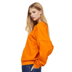 Vente en gros de femmes couleur orange basique 300 GSM pull ras du cou sweat à vendre à des prix raisonnables - Product Image 4