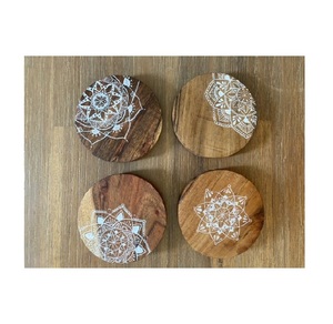 Ensemble de sous-verres en bois de la plus grande qualité Forme ronde Taille personnalisée Ensemble de sous-verres en verre à tasse au prix le plus bas Sous-verres en pierre - Product Image 1