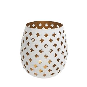 Bougie de style moderne ronde votive en fer de table de couleur or et ivoire - Product Image 6