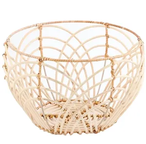 Handmade Newest Rattan Fruit <b>Bowls</b> Customized Sizes Brown Design High Quality Food <b>Mixing</b> Storage Stylish Fruit Keeper Parties - Product Image 5