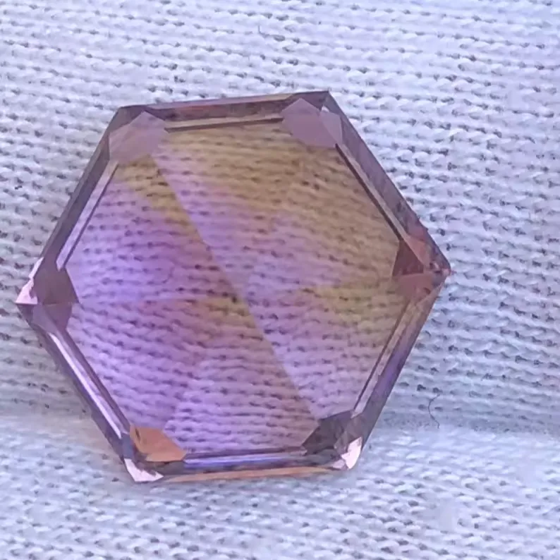 Exquis hexagonal à facettes coupe 100% amétrine bolivienne naturelle en vrac véritable fabrication de bijoux gemmes et pierres aux prix de gros