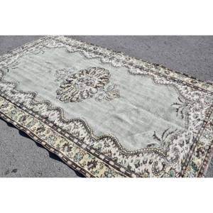 Tapis de 5,9 x 9,9 pieds, tapis turc vintage, tapis oriental gris brun - Product Image 4