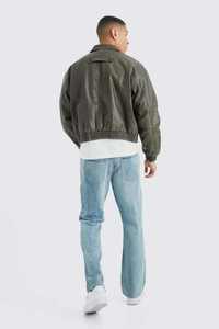 Veste bomber en similicuir pour homme, logo personnalisé OEM ODM, col montant, capuche, style urbain élégant, sport décontracté, confort direct - Product Image 2