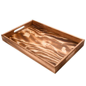 Plateau de service design en bois naturel aspect naturel décoratif Technologie artisanale - Product Image 1