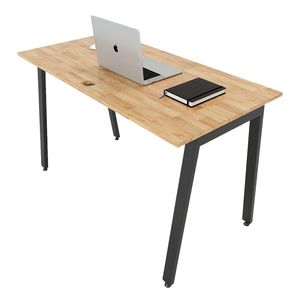 Aton Concept 120x60cm <b>Foldable</b> Modern Office <b>Desk</b> with Metal Legs HBAT002 Minimalist Design Style Melamine Wood Style - Product Image 1
