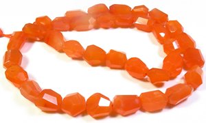 Cuentas facetadas de cornalina naranja, gemas de pepitas naturales de 9-15mm, cuentas sueltas irregulares de 16 ", Grado Superior para la fabricación de joyas - Product Image 3