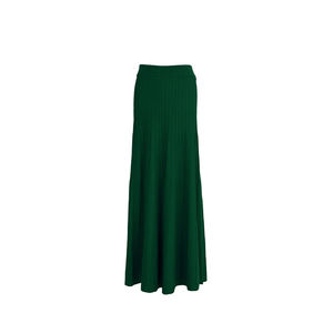 Jupe crayon en tricot respirant vert avec imprimé à pois - Product Image 1