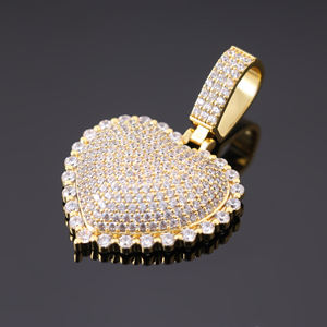 Rope <b>Chain</b> Pendant Necklace for <b>Men</b> and Women with Textured Cuban Link Heart Jewelry Design - Product Image 4