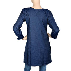 Kurti Bordado para Mujer - Azul Oscuro - Product Image 2