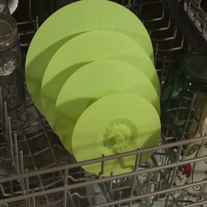 Ensemble de 5 couvercles en silicone réutilisables à ventouse pour bols et casseroles, avec poignées emboîtables naturelles et écologiques, conformes aux normes alimentaires - Product Image 5