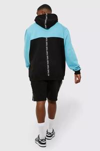 Survêtements pour hommes logo personnalisé ensemble sweat-shirt polaire à fermeture éclair deux pièces pull sweat à capuche - Product Image 3