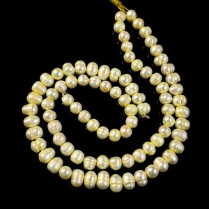 Perles de culture d'eau douce jaunes 10-12 mm, perles naturelles en forme de pomme de terre, perles en vrac pour la fabrication de bijoux, perles jaunes, brin de 15 pouces - Product Image 4