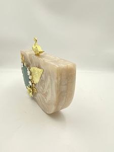 Women's Fashion Mini Resin Clutch Bag with Crystal Embellishments and Shoulder Strap - Product Image 2