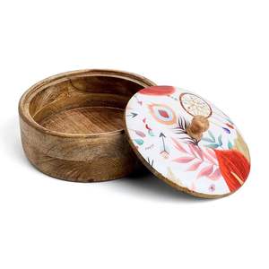 Caja para Chapati de Madera con Diseño Impreso, de Alta Calidad, con Recubrimiento Protector, Apta para Lavavajillas, No Tóxica, de Grado Alimenticio, Gran Capacidad - Product Image 3