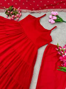 นำเสนอใหม่ชุดผ้าจอร์เจียเทียม anarkali พร้อมผ้าจีบยาว10เมตรกับ dupatta พร้อมใส่ - Product Image 6