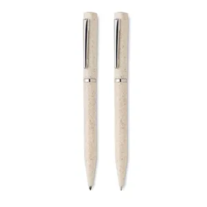 Set di Penne Promozionali Ecosostenibili in PEAT Verde per Merchandising - Product Image 6