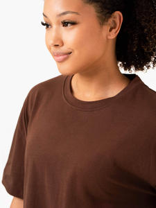 Camiseta holgada de algodón para mujer, Camiseta holgada personalizada Vintage de gran tamaño, nuevo estilo, primavera y verano, 100% - Product Image 5