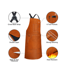 Tablier de soudage longue durée vêtements de sécurité sans manches bon prix nouveau style tablier de soudage - Product Image 2