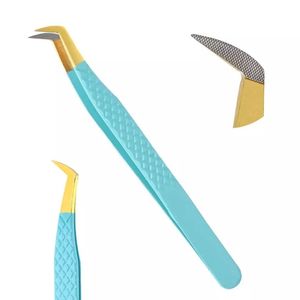 Precisión de punta de fibra en colores Pinzas de extensión de pestañas de acero inoxidable para Aplicación de pestañas de volumen Pinzas de pestañas - Product Image 3