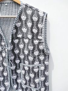 Chaqueta Kantha Acolchada de Algodón para Mujer, Abrigo Corto sin Mangas, Estampado de Estilo Bohemio Hecho a Mano, Informal, Unisex - Product Image 5