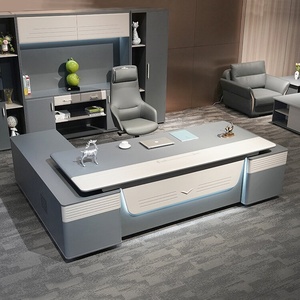 Modern Executive Office <b>Desk</b> Wooden Panel Computer Table Extendable Storage Manager <b>Workstation</b> Eco Friendly Commercial Office F - Product Image 4