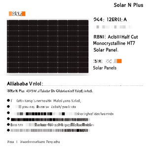 Panneau solaire monocristallin HJT Solar N Plus 435W à cellules coupées en deux - Product Image 2