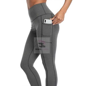 Pantalones deportivos de Yoga de algodón personalizados para mujer, mallas tejidas de punto para gimnasio con logotipo en la cintura - Product Image 6