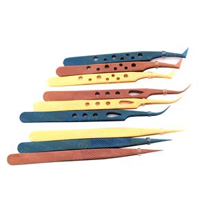 Pince à épiler professionnelle en acier inoxydable pour extensions de cils, fournisseur en gros OEM, pince à épiler incurvée et droite - Product Image 2