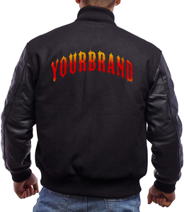 Veste de baseball avec logo brodé personnalisé Veste universitaire Letterman Bombers en laine avec doublure en coton Veste universitaire personnalisée - Product Image 2