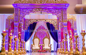 ชุด mandap สำหรับงานแต่งงานบอลลีวู้ดที่ดีที่สุดชุดแต่งงานอินเดียที่มีสไตล์ชุดเสาไฟเบอร์แกะสลักอย่างมีสไตล์ jodha Akbar mandap - Product Image 2