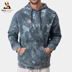 Nouveau sweat à capuche tendance délavé à l'acide, style tie-dye, fermeture éclair, lourd, avec strass, style homme, délavé au soleil, fermeture éclair, tissu en molleton français, streetwear - Product Image 1