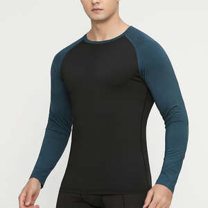 OEM Spandex Lightweight <b>T</b>-<b>Shirts</b> <b>Men</b> Slim <b>Fit</b> Raglan Sleeve Quick Muscle <b>Dry</b> <b>Fit</b> Training Top Gym <b>t</b> <b>Shirt</b> for <b>Men</b> - Product Image 4