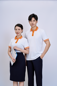 Camiseta de Manga Corta de Punto FMF con Transferencia Térmica/Bordado, Poliéster Spandex 50D, 95% Algodón + 5% Spandex, Color Blanco Naranja - Product Image 5