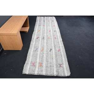Handmade Traditional Gray Wool <b>Rug</b> 3.1 X 10.3ft Patchwork Rectangle Design for Living <b>Bedroom</b> Hallway-New Arrival <b>Rug</b> Latex - Product Image 1