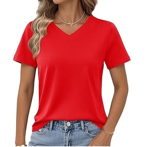 Camiseta de Hombre 100% Algodón con Cuello en V, Precio de Fábrica al por Mayor, Impresión de Logotipo Personalizado, Camisetas Lisas Transpirables, Ecológicas y de Secado Rápido - Product Image 1