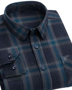Camisa a Cuadros para Hombre, Manga Larga, Estilo Casual de Franela, Color Azul Marino y Verde, Fabricante Personalizado, Venta al por Mayor, OEM - Product Image 6