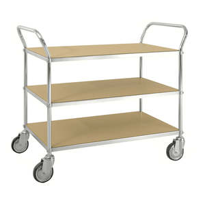 Chariot ESD à 3 étagères électro-galvanisé Km4148-esd, chariot à quatre roues pour usage industriel, OEM pour la montée d'escaliers - Product Image 1