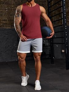 Men's Ribbed <b>Viscose</b>/Polyester Breathable Eco-Friendly Anti-Pilling Knit Sleeveless Workout Tank <b>Tops</b> | Crew Neck Muscle Gym - Product Image 4