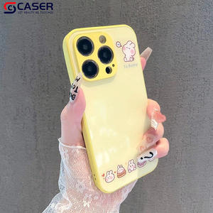 Cartone animato specchio coniglio metallizzato <span class=keywords><strong>laccato</strong></span> vetro temperato verniciato guscio del telefono cellulare per iphone 16 15 14 Plus13 Pro Promax - Product Image 3
