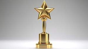 Élégant trophée en métal doré idéal pour reconnaître l'excellence du service et les cérémonies de réussite annuelles - Product Image 3