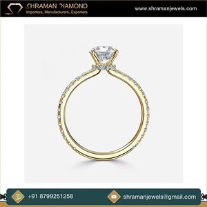 Anillo de Diamante Moissanita de Oro Sólido de 10K, Joyería Fina, Estilo Romántico de Moda, Diseño de Halo Oculto, Regalo para Boda, Compromiso, Aniversario - Product Image 4