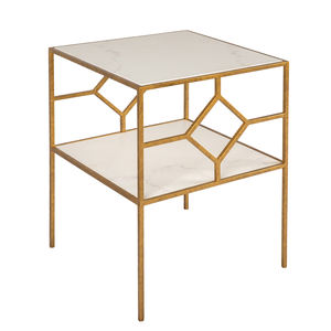 Table basse carrée avec base en fer Quartz Top Design élégant et durable Structure durable Fabricant direct usine - Product Image 4