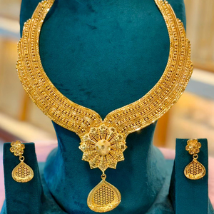 24K ชุดเครื่องประดับแฟชั่นสไตล์วินเทจดูไบคลาสสิกสร้อยคอดอกไม้มุกต่างหูหวีกำไลเข็มกลัดสำหรับผู้หญิง - Product Image 1