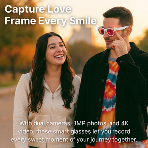 Lunettes intelligentes NEXLENZ NL-Z2 avec objectifs anti-lumière bleue, 8MP, photo/vidéo mains libres, reconnaissance d'objets par IA, traduction en temps réel - Product Image 3