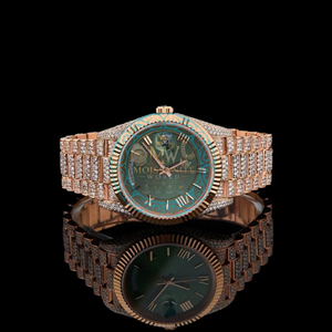 Montre automatique mécanique de luxe pour homme, unique, sertie de moissanite et de diamants, entièrement pavée de pierres, étanche - Product Image 1