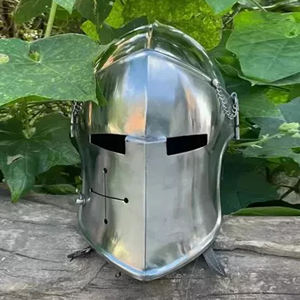 Casco Medieval Barbuta de Acero Suave con Protección Facial Completa, Armadura de Caballero Disponible a Precio de Mayoreo para Exportación - Product Image 1